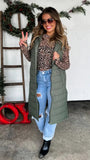 Olive Long Vest