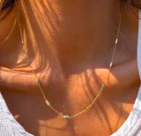 Golden Turquoise Dainty Necklace