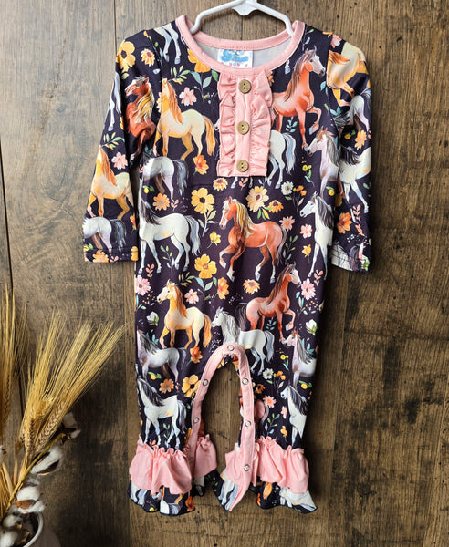 Floral Horse Romper